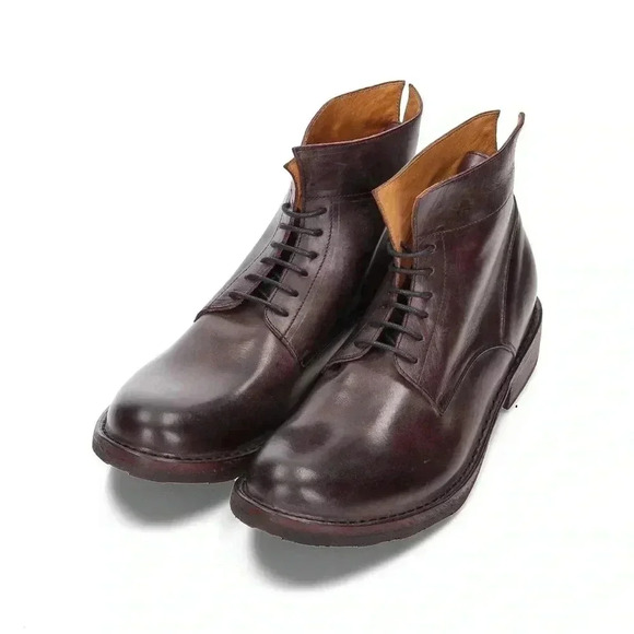 FIORENTINI+BAKER Polacchini
burgundy all Leather Ankle boots Men Size 39 - Picture 1 of 9